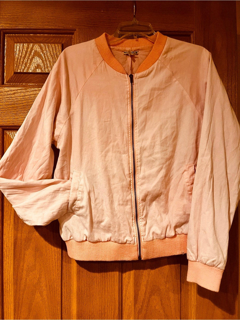 Kirra Light Pink Bomber Jacket with knit Trim size XL - Picture 8 of 13